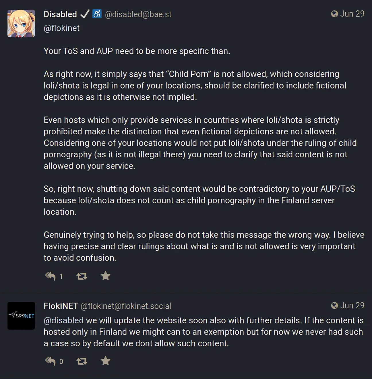 Loli Conversation had through Mastodon pt2